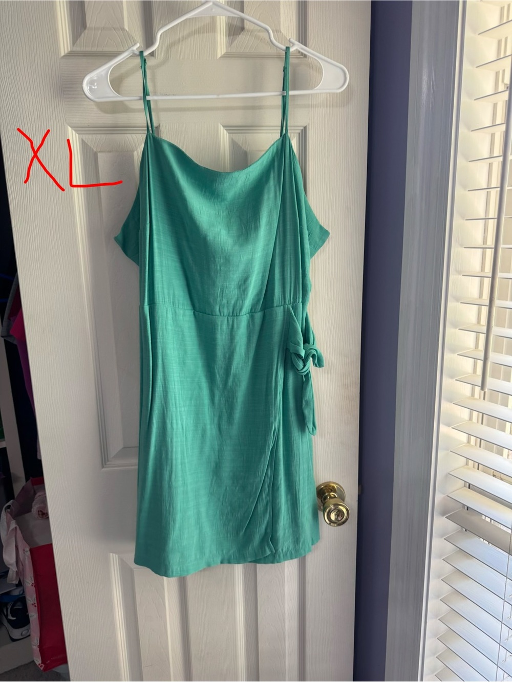 Nine West Teal Slip Dress with Side Tie